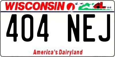 WI license plate 404NEJ