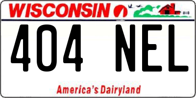 WI license plate 404NEL