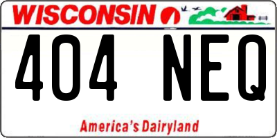 WI license plate 404NEQ