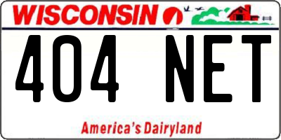 WI license plate 404NET