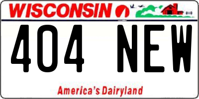WI license plate 404NEW