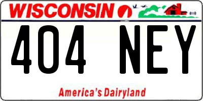 WI license plate 404NEY