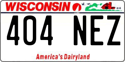 WI license plate 404NEZ