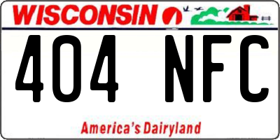 WI license plate 404NFC
