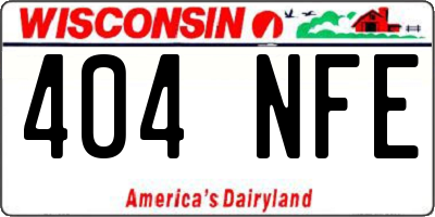 WI license plate 404NFE