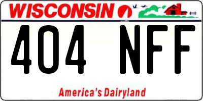 WI license plate 404NFF