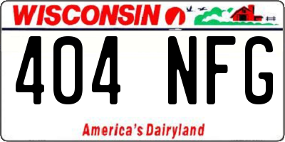 WI license plate 404NFG