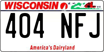 WI license plate 404NFJ