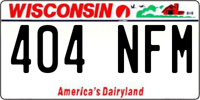 WI license plate 404NFM