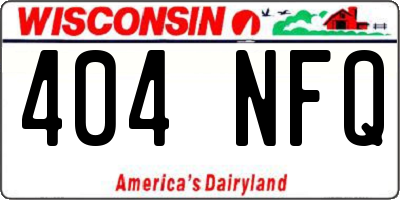WI license plate 404NFQ