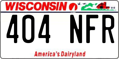 WI license plate 404NFR