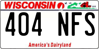 WI license plate 404NFS