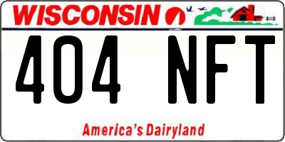 WI license plate 404NFT
