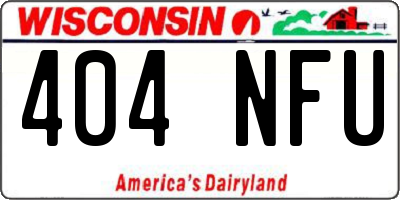 WI license plate 404NFU