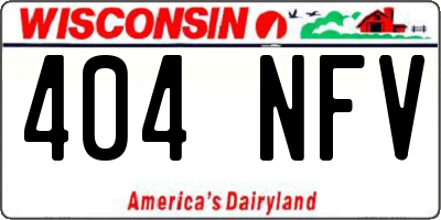 WI license plate 404NFV