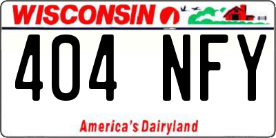 WI license plate 404NFY