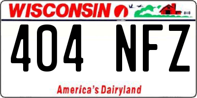 WI license plate 404NFZ