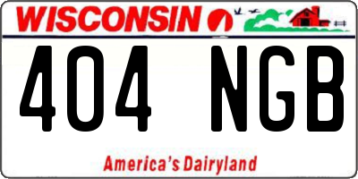 WI license plate 404NGB