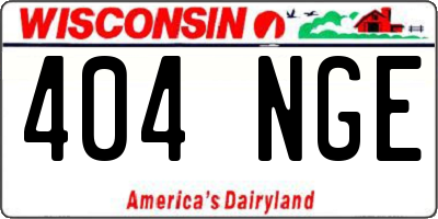WI license plate 404NGE