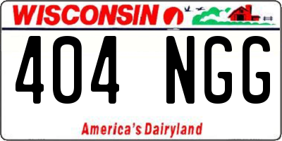 WI license plate 404NGG