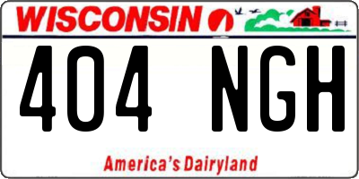 WI license plate 404NGH