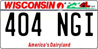 WI license plate 404NGI