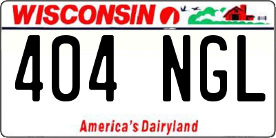 WI license plate 404NGL