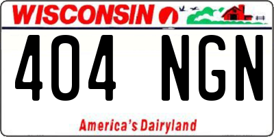 WI license plate 404NGN