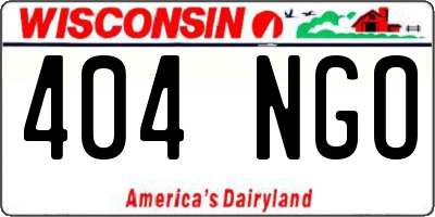 WI license plate 404NGO