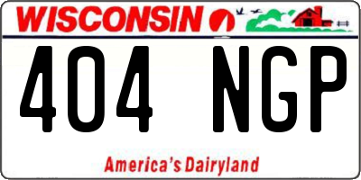 WI license plate 404NGP