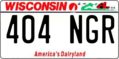 WI license plate 404NGR