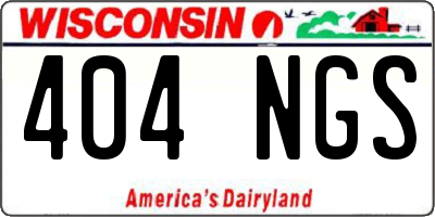WI license plate 404NGS