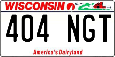WI license plate 404NGT