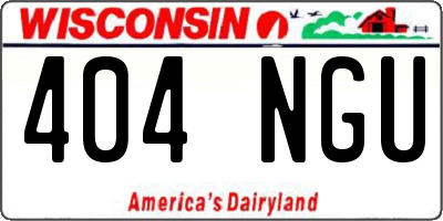 WI license plate 404NGU
