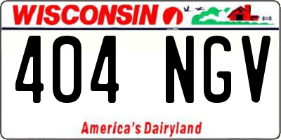 WI license plate 404NGV