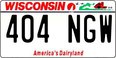 WI license plate 404NGW