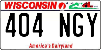 WI license plate 404NGY