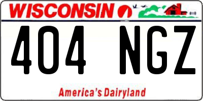 WI license plate 404NGZ