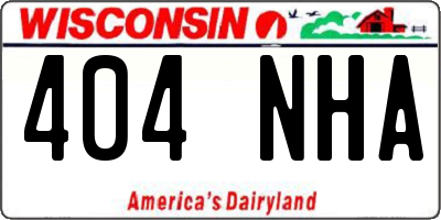 WI license plate 404NHA