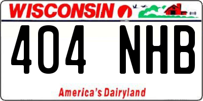 WI license plate 404NHB