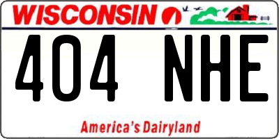 WI license plate 404NHE