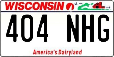 WI license plate 404NHG