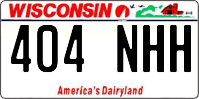 WI license plate 404NHH