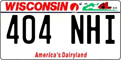 WI license plate 404NHI