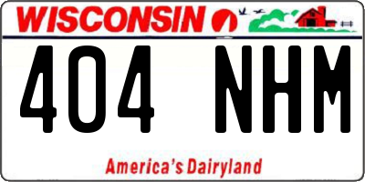 WI license plate 404NHM