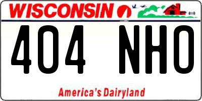 WI license plate 404NHO