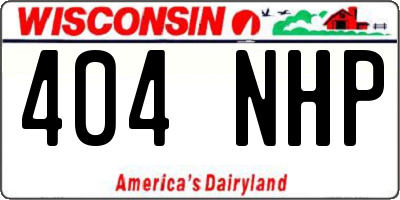 WI license plate 404NHP