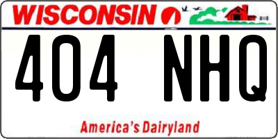 WI license plate 404NHQ