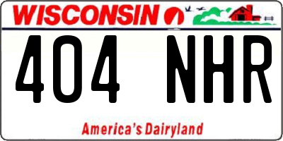 WI license plate 404NHR