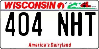 WI license plate 404NHT